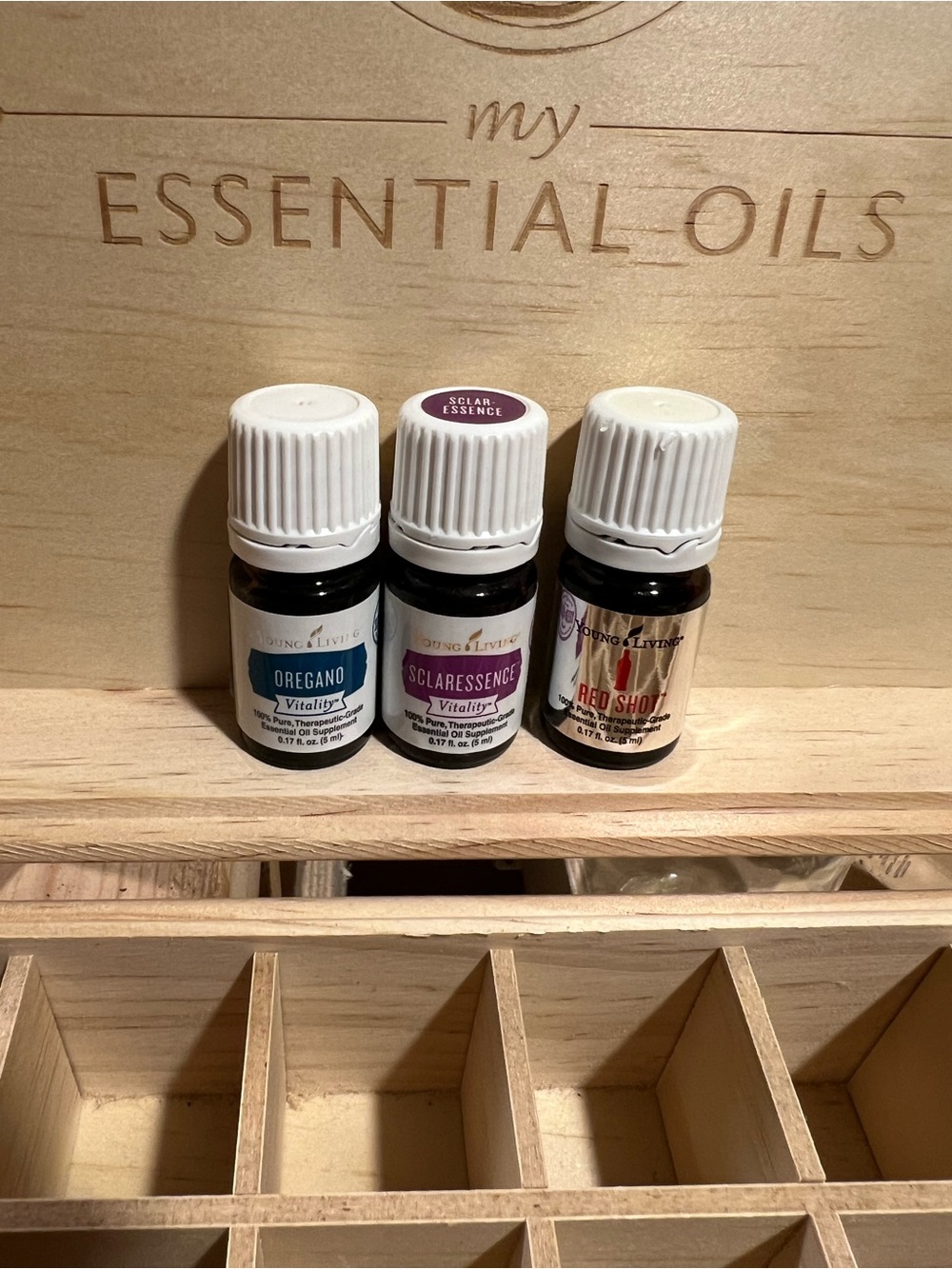Young Living Essential Oil Trio — Blue, Purple, Red Shot 5ml